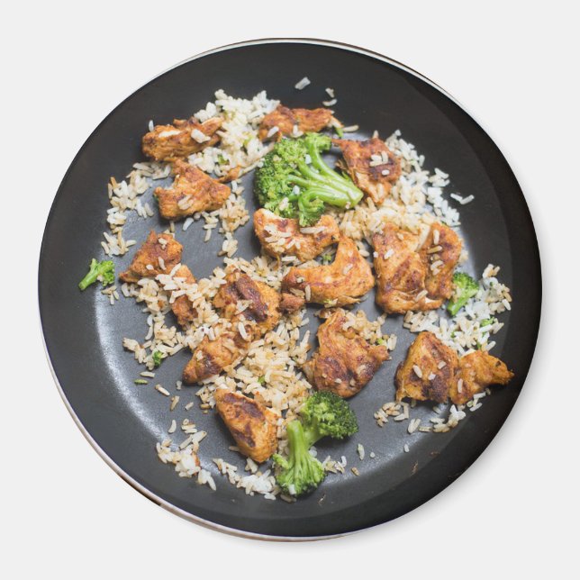 Aimant frigorifique pour poulet et brocoli (Devant)