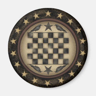 Aimant frigorifique Primitive Crow Checkerboard