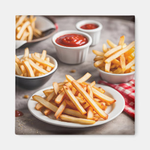 Aimant Frites & Ketchup