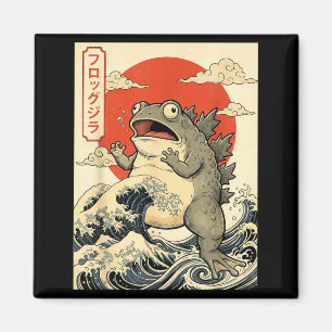 Aimant Frogzilla Art Japonais Drôle de Grenouille Meme Ho