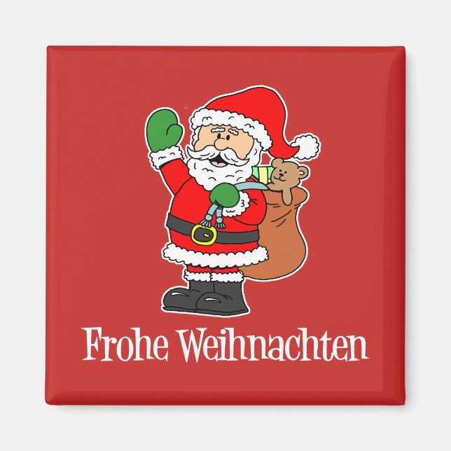 Aimant Frohe Weihnachten Allemagne Noël Père Noël (Devant)