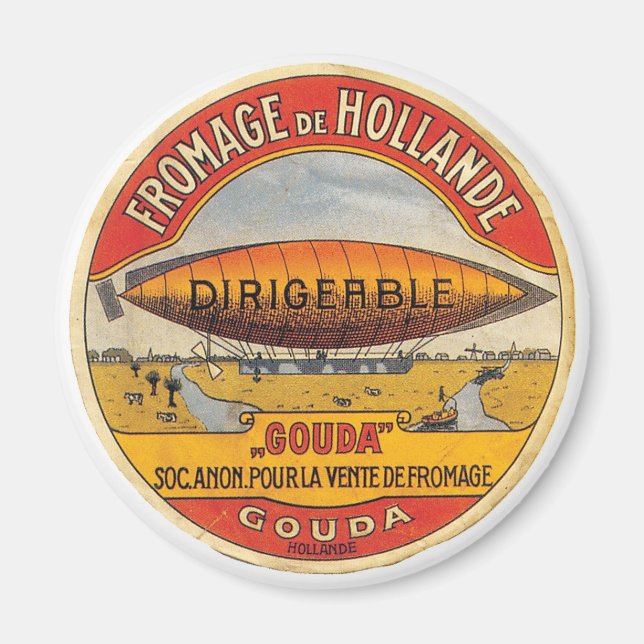 Aimant Fromage de Hollande Gouda Fromage Étiquette dirige (Devant)