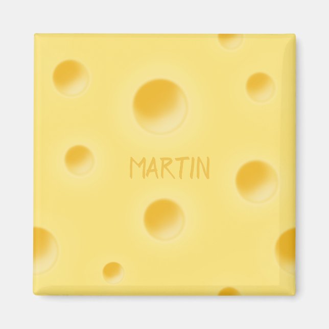 Aimant Fromage suisse Holey Personnalisé Fromage jaune (Devant)