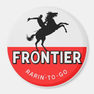 Aimant Frontier Gasoline Rarin'-to-go vintage sign
