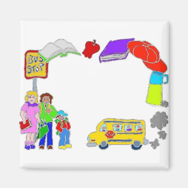 Aimant Frontière des icônes scolaires (Devant)