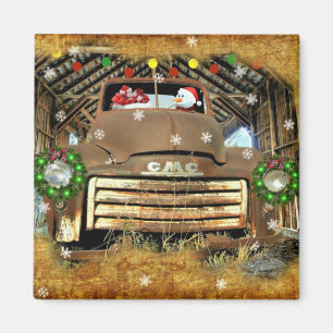 Aimant Frosty's Vintage GMC Truck Christmas Run