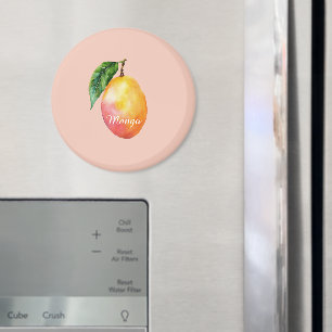 Aimant Fruit de mangue jaune rose