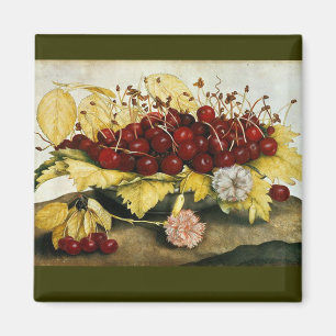AIMANT FRUITS DE SAISON / CHERRIES ET CARNATIONS