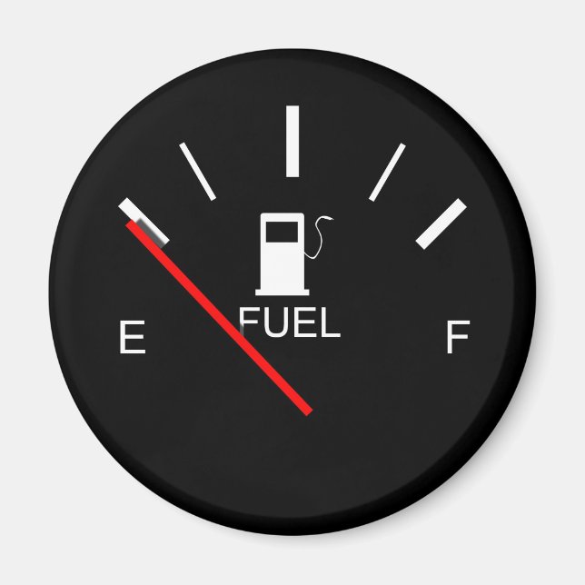 AIMANT FUEL GAUGE EMPTY FULL BLACK WHITE RED TRAVEL MAGNE (Devant)