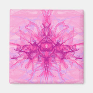 Aimant FUMÉE ROSE - Art fractal moderne et abstrait -