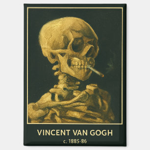 Aimant Fumer le crâne vintage - Unique Van Gogh inspiré