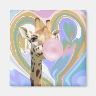 Aimant Fun Bubblegum soufflant Giraffe Liquide Swirl Bleu