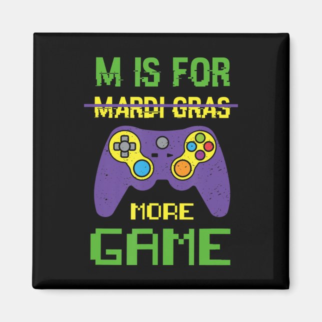 Aimant Fun Celebrate Mardi Gras Video Game Controller Gam (Devant)