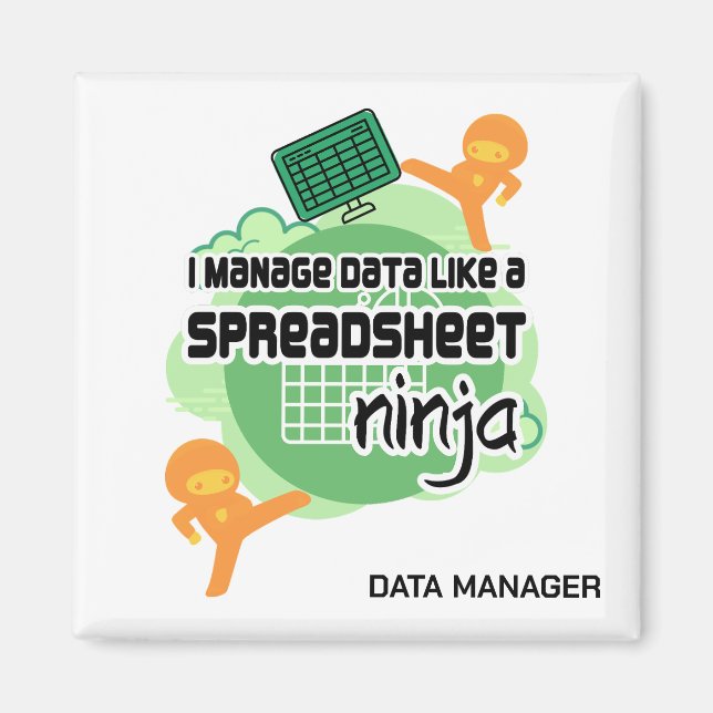 Aimant Fun Data Manager SPREADSHEET NINJA (Devant)