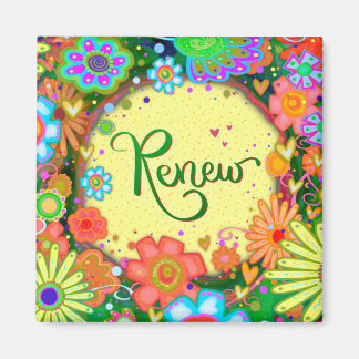 Aimant Fun Renouveler Joli Floral Moderne Inspirivé