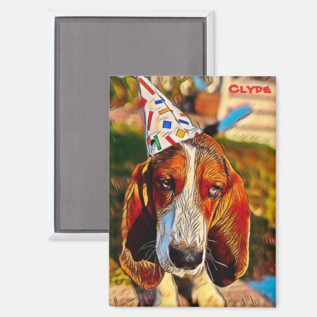 Aimant Fun Unique Custom Clyde Dog  (Recto/Verso)