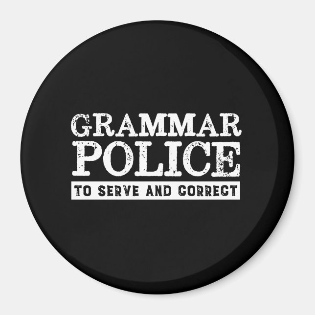 Aimant Funky Anglais enseignant Grammar Police (Devant)