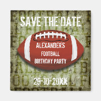 Funky Green Grunge Football Save The Date