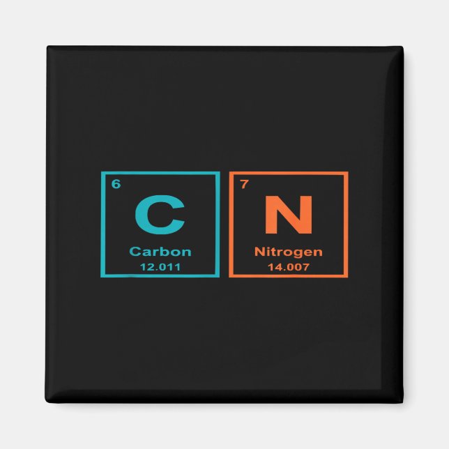 Aimant Funny 6 7 Periodic Table Carbon Nitrogen Humor  (Devant)