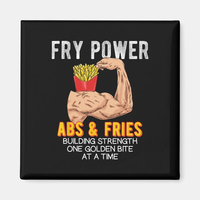 Aimant Funny Abs Exercice Fries Français Muscle Building  (Devant)