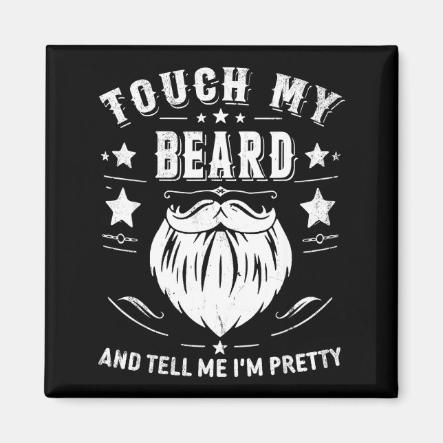 Aimant Funny Beard Quote Gift For Bearded Men Dad And Hus (Devant)