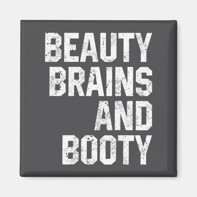 Aimant Funny Beauty And Booty Leg Day Gym Workout Quote F (Devant)
