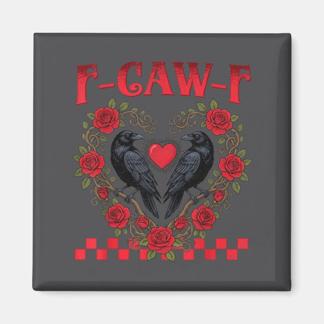 Aimant Funny Black Bird F-caw-f Anti Valentines Day Singl (Devant)