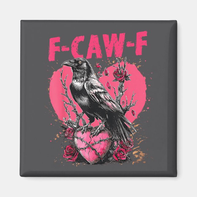 Aimant Funny Black Bird F-caw-f Anti Valentines Day Singl (Devant)