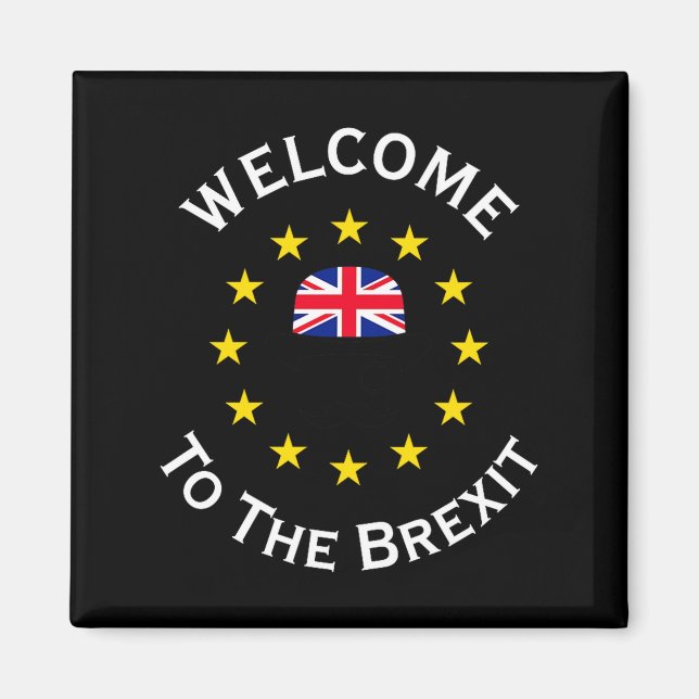 Aimant Funny Blue Yellow European Union Welcome To Brexit (Devant)