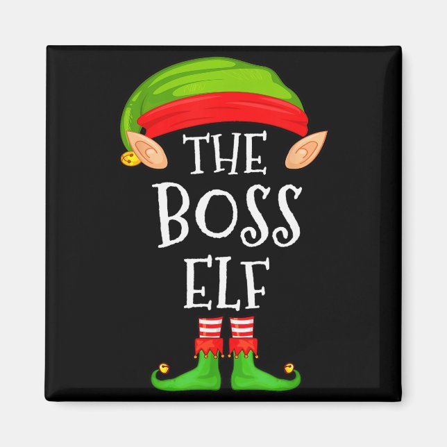 Aimant Funny Boss Elf Family Christmas Boss Elf Sweater M (Devant)