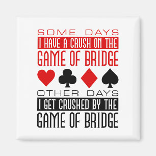 Aimant Funny Bridge Player Club écrasé jeu de pont