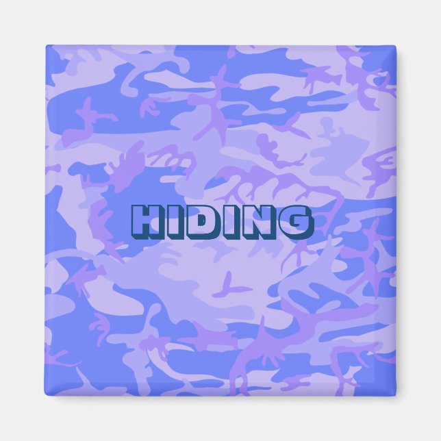 Aimant Funny Camouflage Pastel Blue Motif Abstrait (Devant)