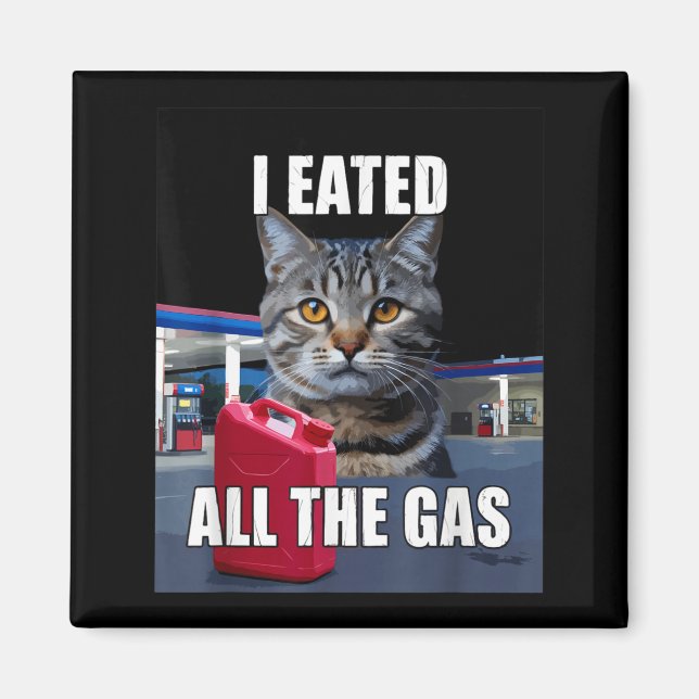Aimant Funny Cat Meme I Eated Wanted All The Gas Funny Me (Devant)