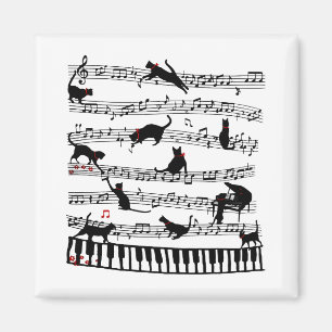 Aimant Funny Chat Music Note, Cadeau Pour Piano Player, M