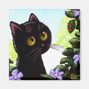 Aimant Funny Chat noir Ladybug Art Créationarts