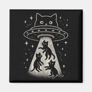 Aimant Funny Chat Ufo Cute Kitty Espace Alien Aes
