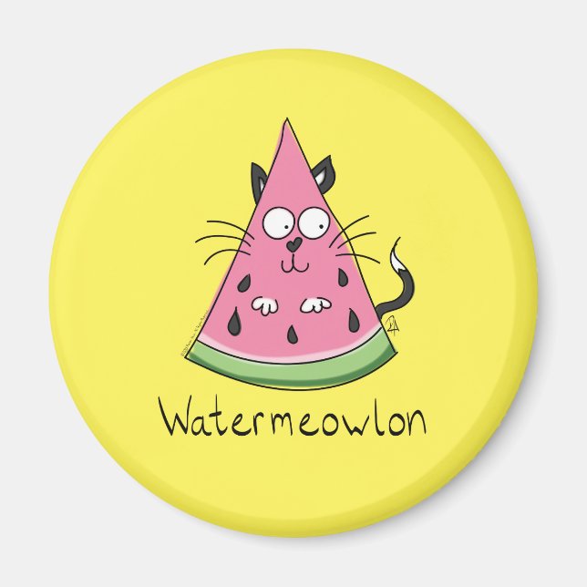 Aimant Funny Chat Watermelon mignon Kids (Devant)