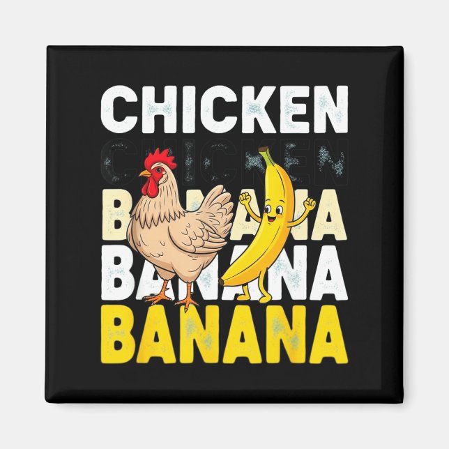 Aimant Funny Chicken Banana Dance Meme For Kids &amp; Adu (Devant)