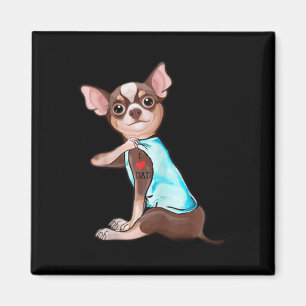 Aimant Funny Chihuahua Chien I Love Papa Tattoo Funny Chi