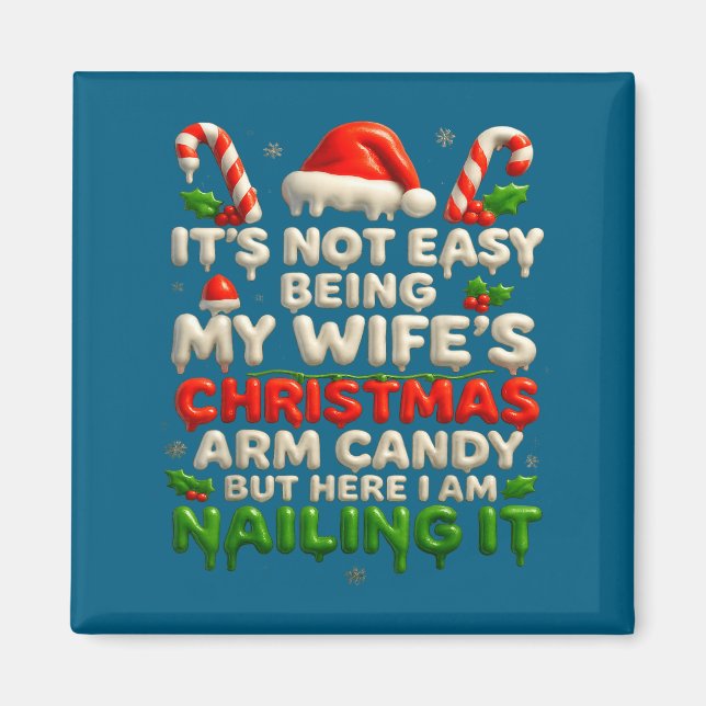Aimant Funny Christmas Arm Candy Husband Holiday Couple H (Devant)