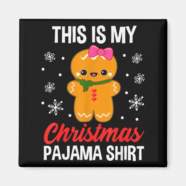 Aimant Funny Christmas Gingerbread Man Pajama Pj Outfit G (Devant)