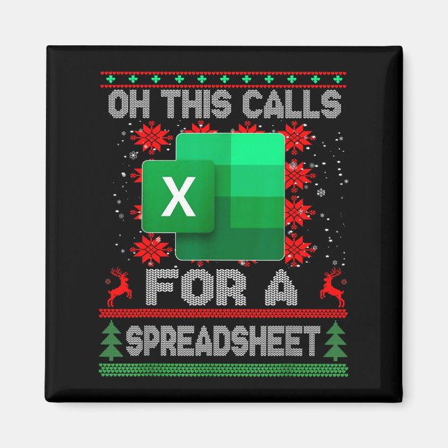 Aimant Funny Christmas Oh This Calls For A Spreadsheet Sa (Devant)
