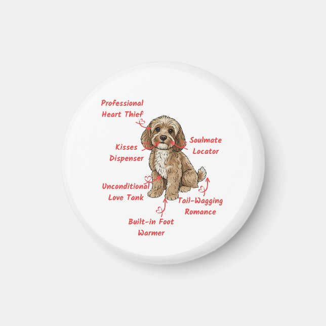 Aimant Funny Cockapoo Anatomy - Unique Valentine Gift (Devant)