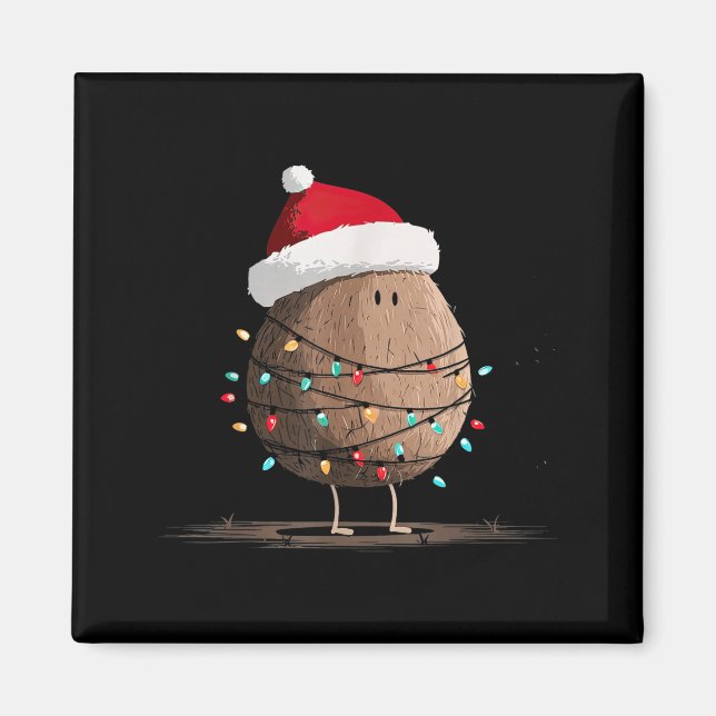 Aimant Funny Coconut Christmas Graphics Lights Lover  (Devant)