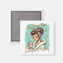 Funny Coffee Time Girl in the Morning Teal