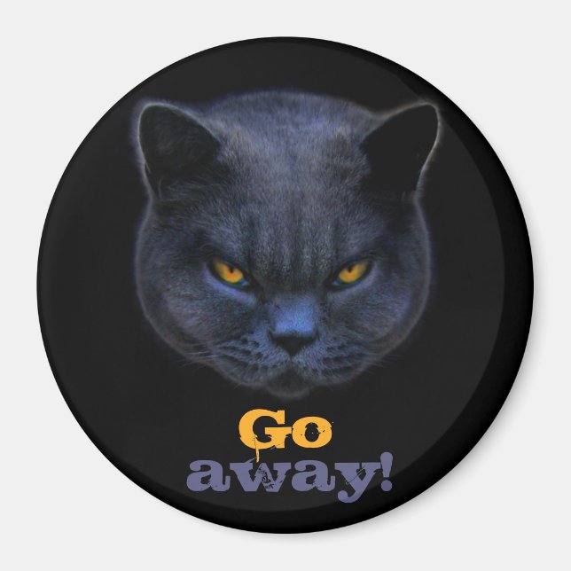 Aimant Funny Cross Cat dit Go Away (Devant)