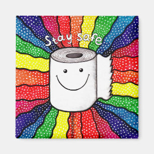 Aimant Funny Cute arc-en-ciel Séjournez en sécurité Pa