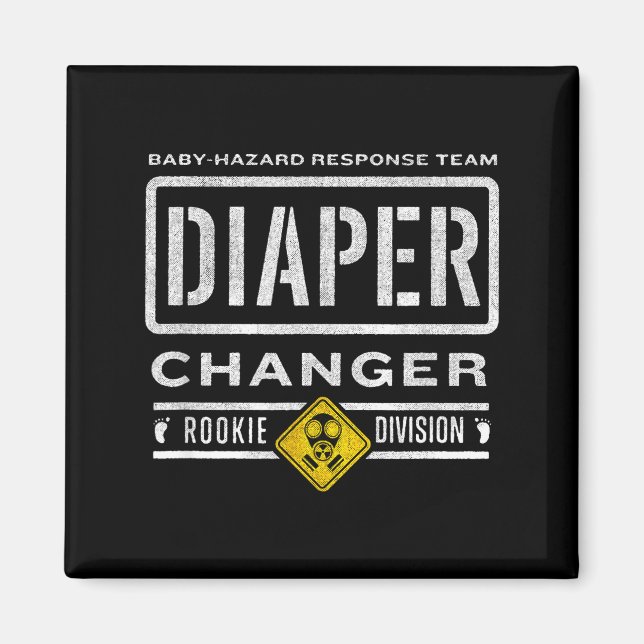 Aimant Funny Diaper Changer Duty - Expecting Baby New Dad (Devant)