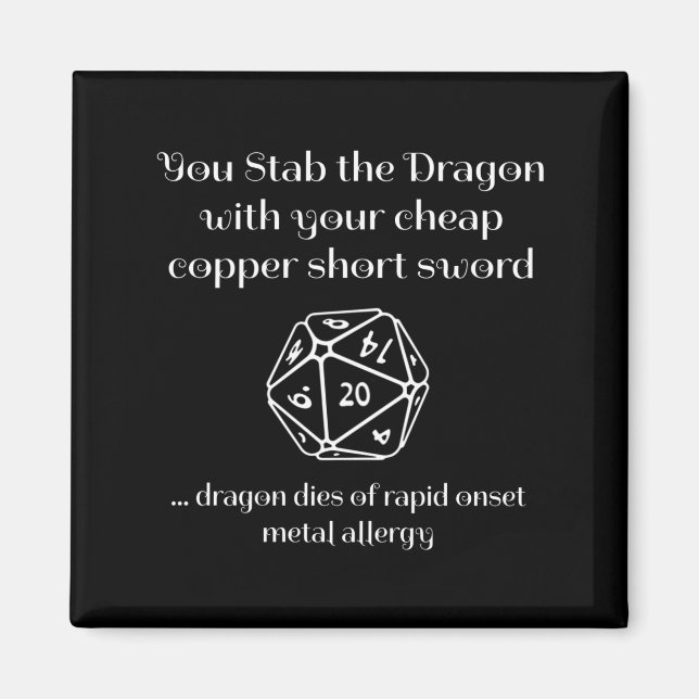 Aimant Funny Dnd Gift For Role Playing Games Rpg  (Devant)