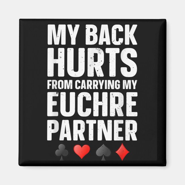 Aimant Funny Euchre Art Pour Hommes Femmes Euchre Partena (Devant)
